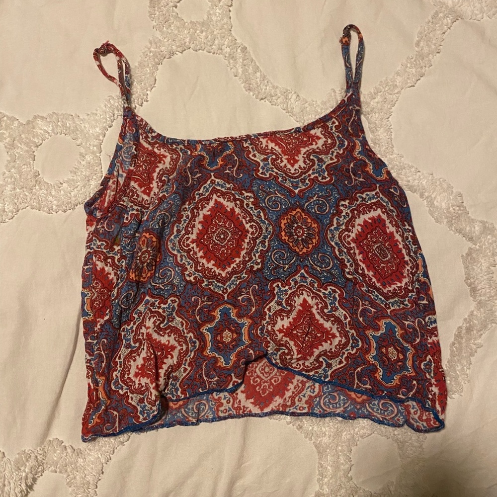Red Billabong Cropped Tank